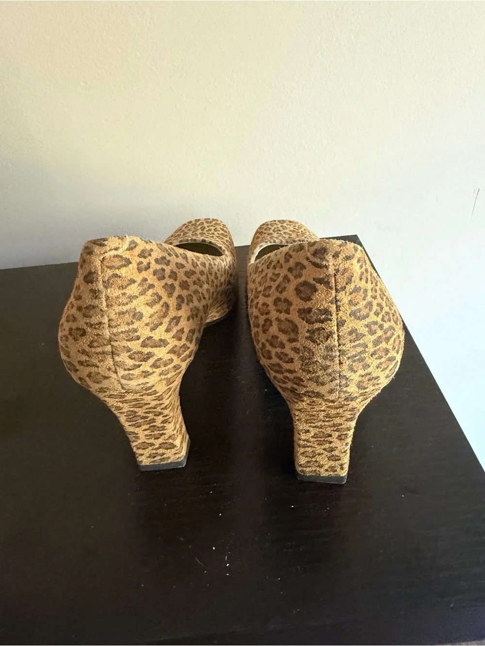 CARESSA Crosstown Construction Leopard Print  Heel